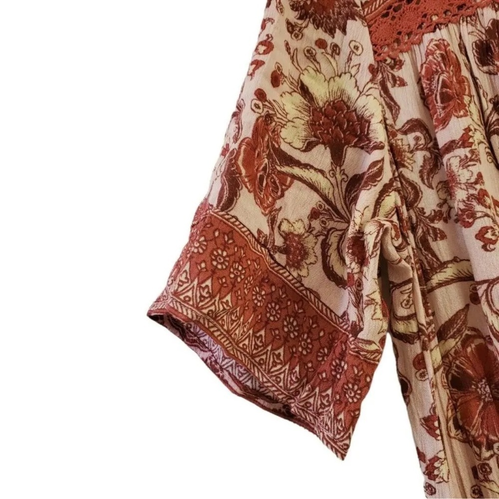 NWT Knox Rose Pink Floral Wrap Maxi Dress Boho Cottagecore Size Small - Picture 7 of 12